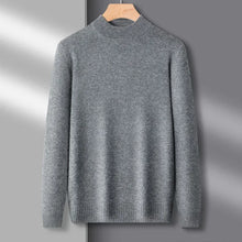 Load image into Gallery viewer, Men's Mock Neck 100% Pure Woolen Sweaters Autumn Winter Warm Cashmere Sweater Solid Knitted Pullovers for Men Slim Knitwear Tops