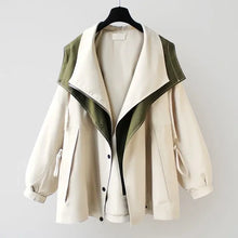 Load image into Gallery viewer, Korean Version of The New Fashion Solid Color Collect Waist Trench Coat, Spring and Autumn Casual Patchwork Overalls Coats Women