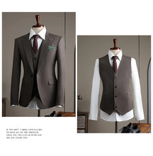 Load image into Gallery viewer, High Quality Men's Suit (jacket+vest+pants) Formal Business Office Men's Suits Groom Wedding Party Dress Solid Color Suit S-4XL