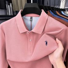 Load image into Gallery viewer, High end brand 100% cotton long sleeve polo shirt fashion luxury pony embroidery business casual comfort new Paul men's T-shirt