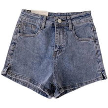 Cargar imagen en el visor de la galería, Black White Elegant Slim Denim Shorts