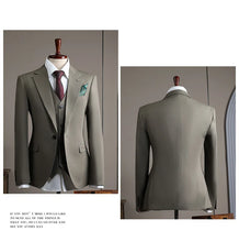 Load image into Gallery viewer, High Quality Men's Suit (jacket+vest+pants) Formal Business Office Men's Suits Groom Wedding Party Dress Solid Color Suit S-4XL