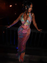 Cargar imagen en el visor de la galería, Weird Puss Diamond Print Dress Women