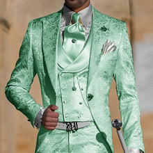 Load image into Gallery viewer, Jacquard Men's Suit 3 Piece Suit Groom Party Tuxedo Wedding Men's Formal Jacket Pants Vest Slim Fit Custom Suit Male