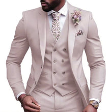 Load image into Gallery viewer, Casual Jacket Vest Pants 3Pcs Elegant Suits for Men Slim Fit