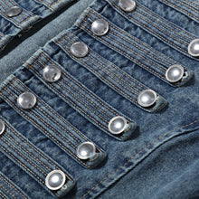 Load image into Gallery viewer, Y2K Style Denim Jacket Shorts Set Women's Stand Collar Button Long Sleeve Coats Low Waist Mini Short 2026 Summer New Lady Outfit