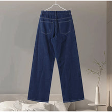 Load image into Gallery viewer, Casual Denim Jacket Pants Set Women Lace Up Lapel Pocket Single Breasted Coat Straight Jeans 2025 Spring High Street Outfit Lady