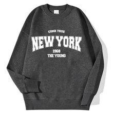 Load image into Gallery viewer, New York California Malibu Letter Sweatshirts Winter Women Casual Loose Hoodie Fleece Warm Crewneck Pullover Comfortable Clothes