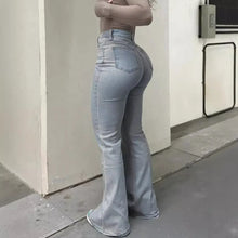 Lade das Bild in den Galerie-Viewer, Women Boot Cut Solid Wide Jeans