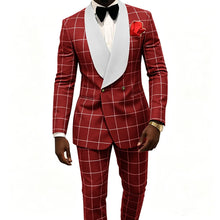 Load image into Gallery viewer, Men's Suit – Plaid Fabric, Groom's Tailcoat for Weddings, Classic Custom 2-Piece Suit (Jacket & Trousers)