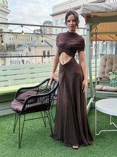 Lade das Bild in den Galerie-Viewer, Mozision Hollow Out Short Sleeve Sexy Maxi Dress