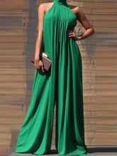 Load image into Gallery viewer, High Neck Sleeveless Wide Leg Jumpsuit