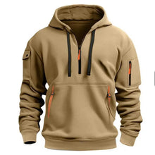 Lade das Bild in den Galerie-Viewer, Men's Solid Long Sleeve Multi-pocket Zipper Pullover