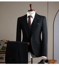 Load image into Gallery viewer, High Quality Men's Suit (jacket+vest+pants) Formal Business Office Men's Suits Groom Wedding Party Dress Solid Color Suit S-4XL