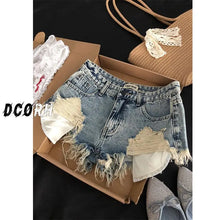 Cargar imagen en el visor de la galería, Fringed Rough Edge Design Y2k Slim-fit Hip-wrapped Super Short