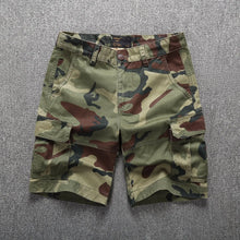 Load image into Gallery viewer, Retro Camouflage Multi-Pocket Cargo Shorts