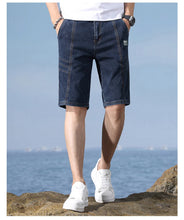 Load image into Gallery viewer, Men's Shorts Summer Thin Stretch Versatile Casual Denim Shorts Cotton Breathable Straight Short Jeans Classic Male Clothing