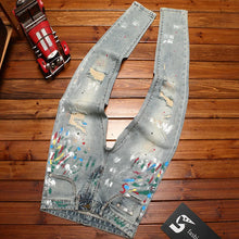 Load image into Gallery viewer, Broken Hole Nostalgic Cassic Slim fit Denim pants