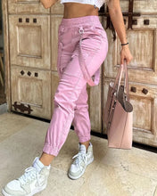 Lade das Bild in den Galerie-Viewer, Women's Cargo Pocket Design Cuff Suspenders Pants