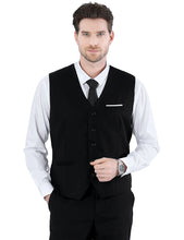 Load image into Gallery viewer, Mens Suit Vest Male Business Formal Wedding Office Birthday Party Outfit Set Easter Church Jacket Black Waistcoat