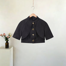 Load image into Gallery viewer, Y2K Style Denim Jacket Shorts Set Women's Stand Collar Button Long Sleeve Coats Low Waist Mini Short 2026 Summer New Lady Outfit