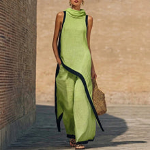 Load image into Gallery viewer, 2026 New European American Women's Two-Piece Set: Solid Sleeveless Blouse with High Waist Pants, Elegant Casual Matching Outfit