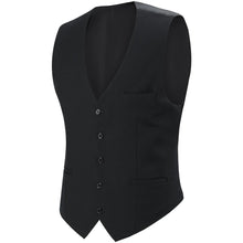 Load image into Gallery viewer, Mens Suit Vest Male Business Formal Wedding Office Birthday Party Outfit Set Easter Church Jacket Black Waistcoat
