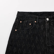 Load image into Gallery viewer, Ummer Men’s Denim Shorts Combine Classic and Fashionable Tattered Designs Straight Fit Loose Black Jeans Y2K High Street Shorts