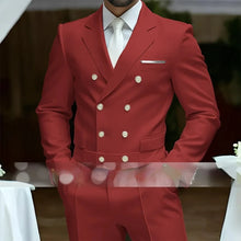 Load image into Gallery viewer, Men's Suit Short Double-Breasted Jacket Pants 2 pcs Fashion Clothes Daily Wear Wedding Prom Party Custom-Made Tuxedo