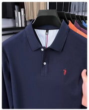 Load image into Gallery viewer, High end brand 100% cotton long sleeve polo shirt fashion luxury pony embroidery business casual comfort new Paul men's T-shirt