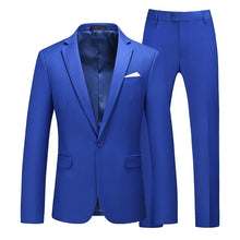 Load image into Gallery viewer, Men's Suits 2 PCS Sets Fashion Business Casual Formal Clothes Man Solid Slim Prom Party Blazer Coats+Trousers Sets Plus Size 6XL