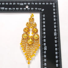 Cargar imagen en el visor de la galería, Stonefans Exaggerated Rounds Crystal Rhinestone Tassel Dangle Earrings