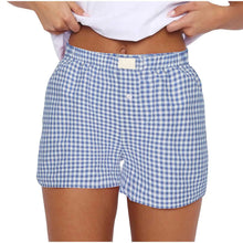 Load image into Gallery viewer, Women's Elastic Waistband, Checkered Shorts,