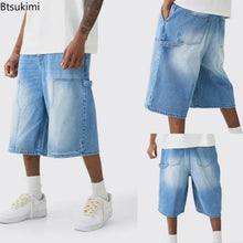 Load image into Gallery viewer, Men's Strecth Knee Length Washed Shorts
