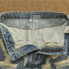 Load image into Gallery viewer, Ripped hole plankton handsome high street trend denim shorts men summer everything to do old washed pants five quarter pants