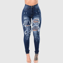 Lade das Bild in den Galerie-Viewer, High Waist Ripped Jeans for Women Skinny Black