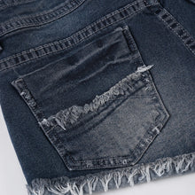 Load image into Gallery viewer, Slim-Fitting Frayed Hem Denim Shorts