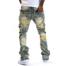 Lade das Bild in den Galerie-Viewer, Men Ripped Stacked Distressed Slim Fit Skinny Jeans