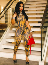Load image into Gallery viewer, Weird Puss Sexy Stripe Print Jumpsuit