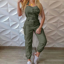 Load image into Gallery viewer, Solid Sleeveless Shoulder Strap Pocket Slim Elegant Casual Jumpsuit
