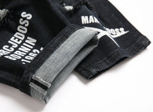 Load image into Gallery viewer, Men Summer White Ripped Denim Shorts Male Holes Short Jeans New Fashion Streetwear Stretch Jeans Shorts Pants Srtaight Fit Jeans