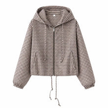 Load image into Gallery viewer, Women's Plaid Hooded Elegant Jacket