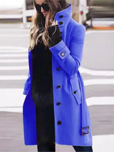Load image into Gallery viewer, Womens Single Breasted Turn-down Collar Wool Coat