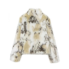 Load image into Gallery viewer, KONDALA Casual Leopard Faux Fur Jackets Women Long Sleeve Buttons Loose Jackets Fashion 2025 Autumn Winter Thick Warm Outwears