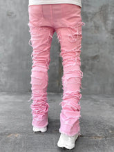 Lade das Bild in den Galerie-Viewer, Spliced Distressed Denim Ripped Jeans