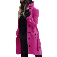 Load image into Gallery viewer, Womens Single Breasted Turn-down Collar Wool Coat