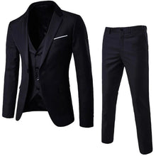 Load image into Gallery viewer, Men's Suit Clothes Sets Solid Business Gentleman Jacket+Vest+Pants Three-Piece Suits Elegant Slim High End Party Suit Outfit