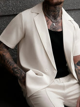 Load image into Gallery viewer, Men's Short-Sleeve , Solid Color European & American Style Casual 2-Piece Suit