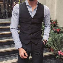 Load image into Gallery viewer, Men Blazers 3 Pieces Slim Fit Turn down Collar Vest Pants Jackets Suit