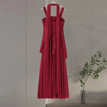 Cargar imagen en el visor de la galería, Women Loose Sleeveless Patchwork Mesh Split Scarf Dresses